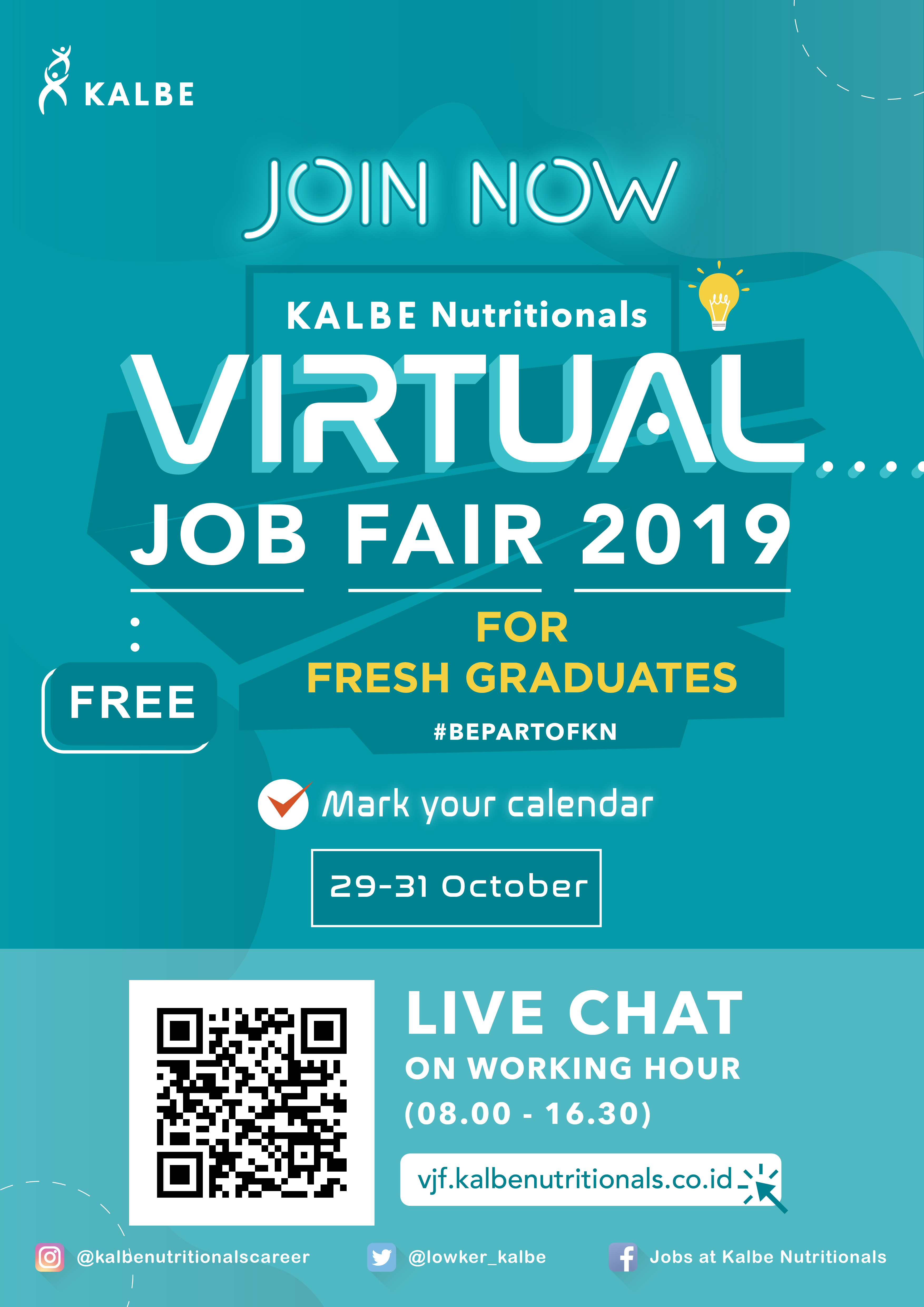 Virtual Jobfair Kalbe Nutritionals for Fresh Graduates - 29-31 Oktober 2019